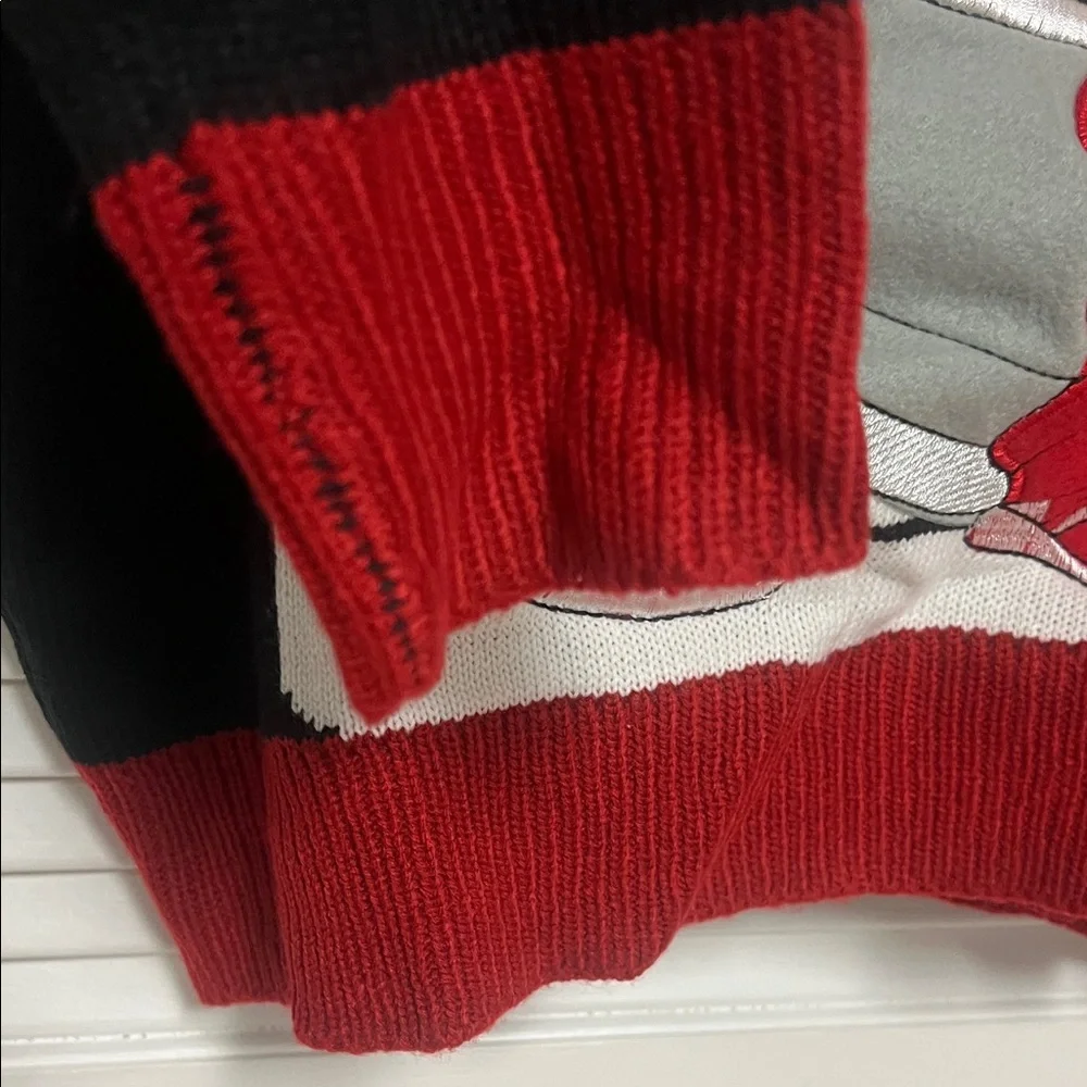 Ugly Christmas Sweater Black and Red Santa Crewneck - Picture 5 of 10